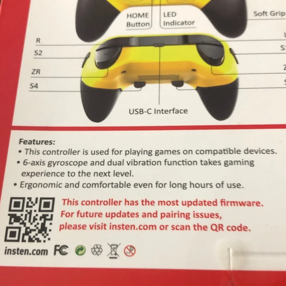 Yellow Wireless Controller for Nintendo Switch & PC